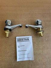 Bristan VAC 3/4 C MT Club Bath Taps with Metal Heads - Chrome Plated