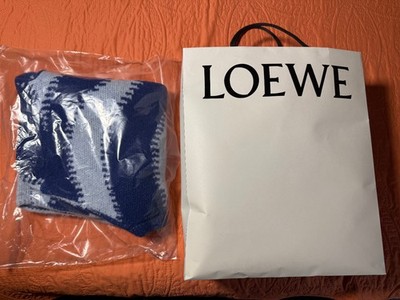 LOEWE Blue Wavy Stripe Knit Sweater Wool Blend Long Sleeve Made in Italy