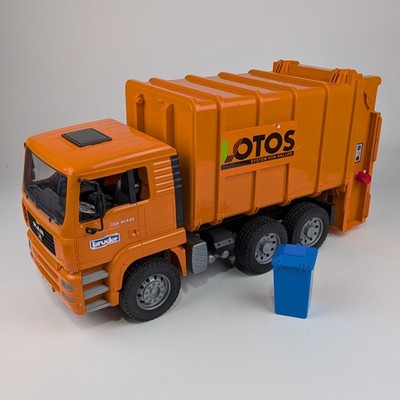 Bruder Man TGA 41.440 LOTOS Orange Recycling/Garbage Truck - Good Condition