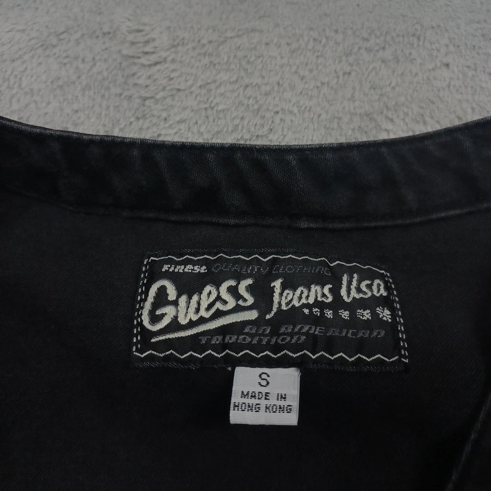 Chaleco Vintage Guess Jeans USA para Mujer Talla Pequeña Denim con Cremallera 90s Hong Kong Foto 4 de 4
