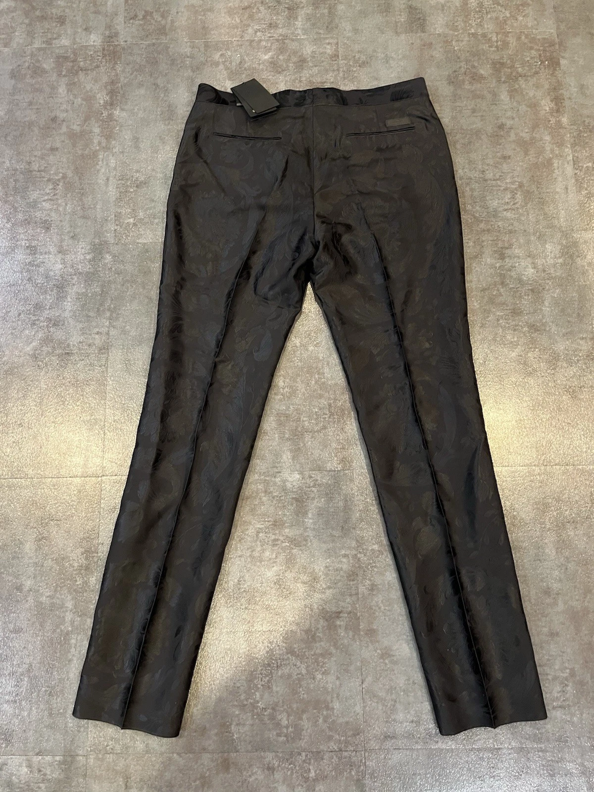 Versace Nero Inform Pantalone Uomo Vestito Pantaloni Orig. 1125$ Made In Italy IT 52 US 36