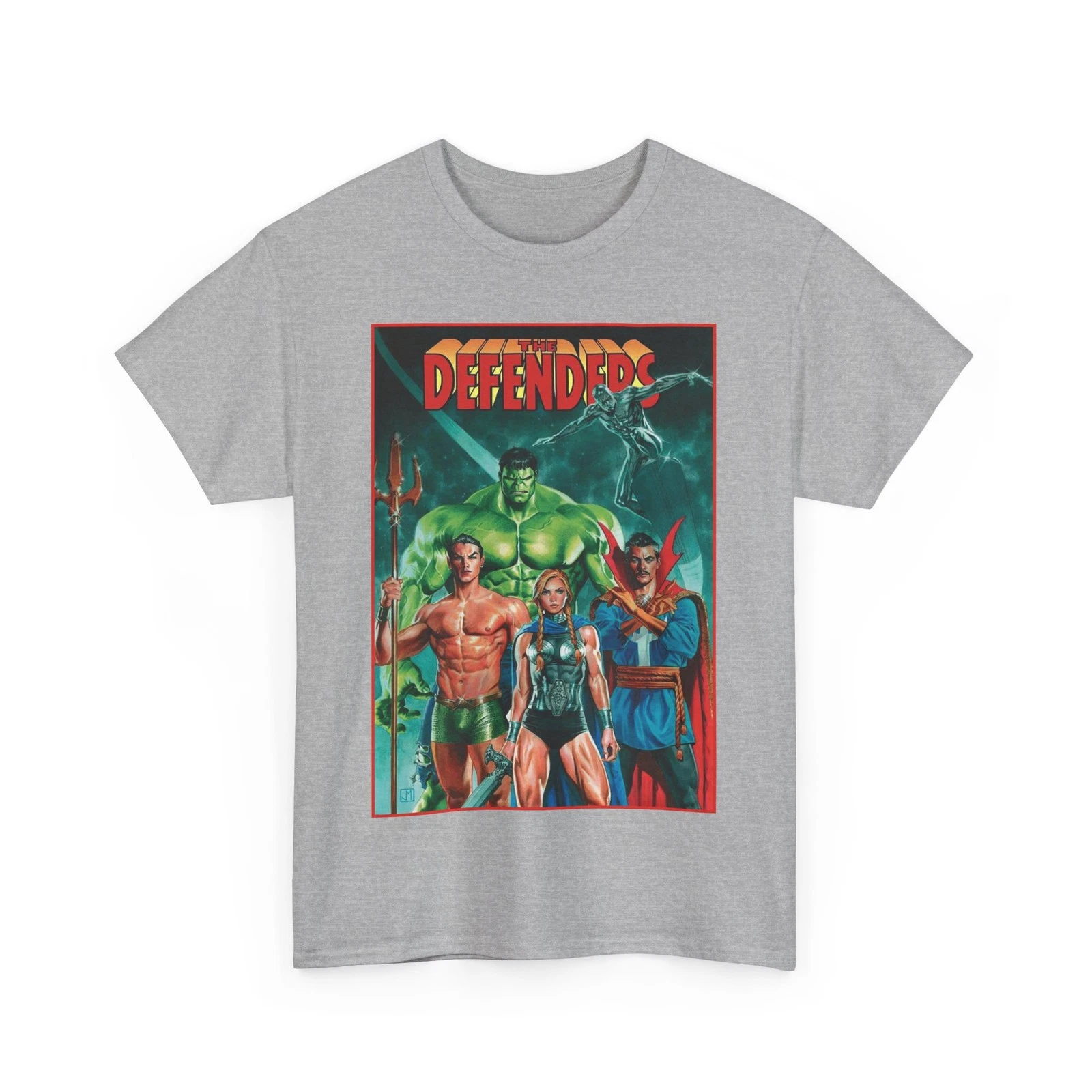 Defenders T-Shirt - Dr Strange, Valkyrie, Hulk, Namor, Silver Surfer - Marvel