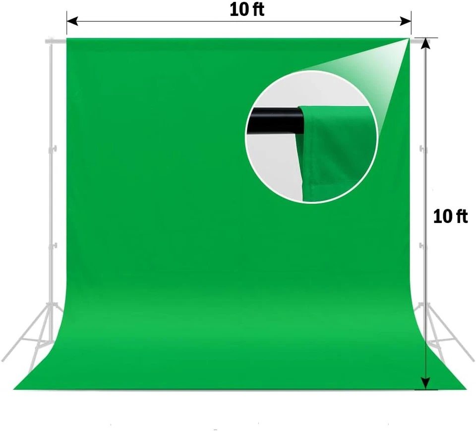 Selens 10' x 10' 绿色铬背景背景屏幕摄影薄纱 — 第 4/4 张图片