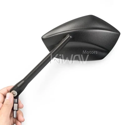 Rétroviseurs convex noir PalmII 8mm pour Vespa Piaggio scooters - Photo 1/4