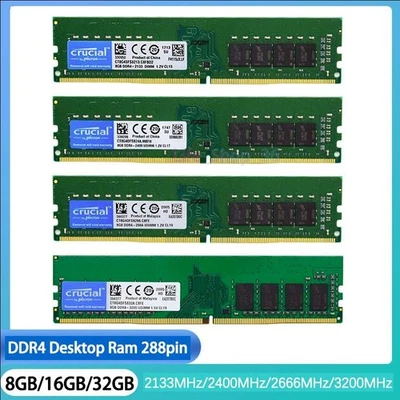 MARKENLOS Crucial 8GB 16GB 32GB DDR4 2133 2400 2666 3200 MHz DIMM memoria de escritorio 288 pines