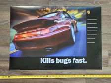 PORSCHE 911 KILLS BUGS FAST  Poster 993 Turbo 21"x30" New from Dealership 2025