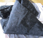 Black Sparkle Glitter Sheer Organza Polyester Fabric 6+ Yards 56" Wide
