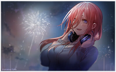 Anime girls digital art artwork portrait 2d 5toubun no Playmat Gaming Mat Desk