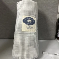 John Robshaw Sagana Quilted Woven Stripe Standard Sham Gray 😃😃