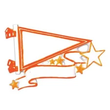 Pennants Orange Personalized Christmas Ornament