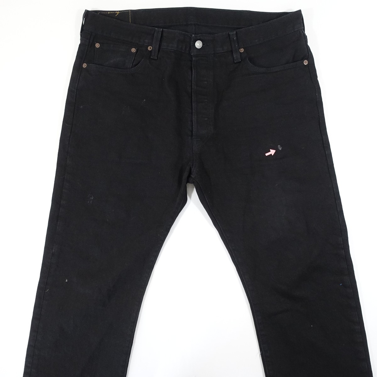 LEVIS 501 2442 BLACK 38X29 ORIGINAL STRAIGHT LEG STRETCH JEANS