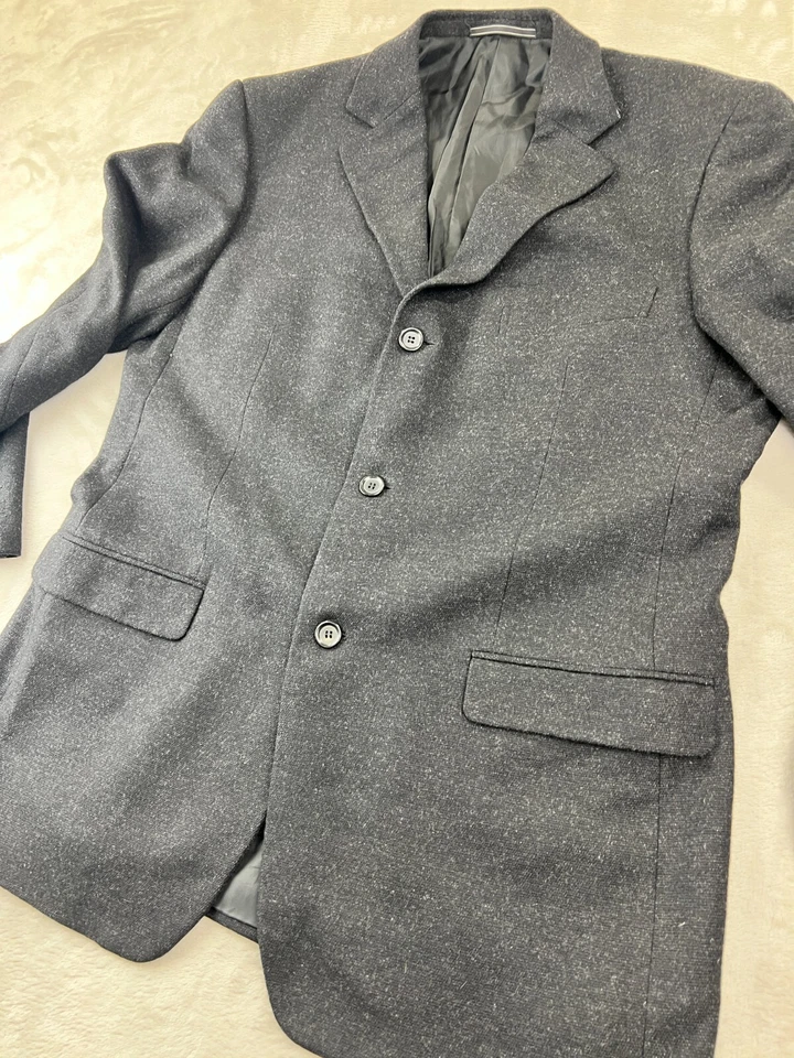 Blazer Ermenegildo Zegna macio casaco esportivo lã cashmere mistura masculino 54 cinza UE - Imagem 2 de 4