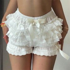 Women Lace Ruffle Shorts Bloomers Fairy Layered Bottoms Fluffy Micro Shorts