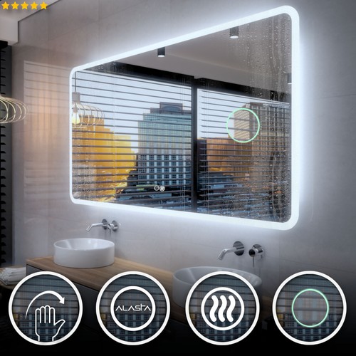 Miroir De Salle De Bain LED Lumineux Cairo - Grossissant, Interrupteur, Moderne