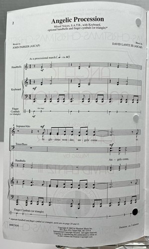 Angelic Procession Parker & Lantz SATB w Keyboard Handbells Hinshaw Sheet Music - Picture 2 of 5