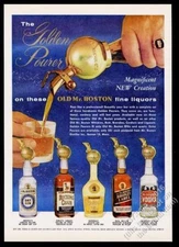 1959 Old Mr. Boston gin whiskey Bourbon vodka & pourer photo vintage print ad