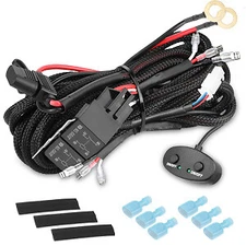 2-Lead Wiring Harness Kit for Dual Color DRL LED Light Bar 12V Relay Blade Fuse