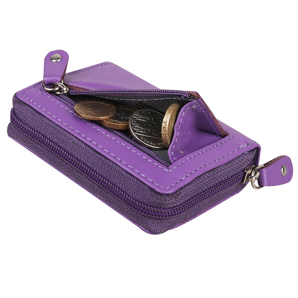 Ladies Women RFID Safe Genuine Leather Small Cardholder Card Case