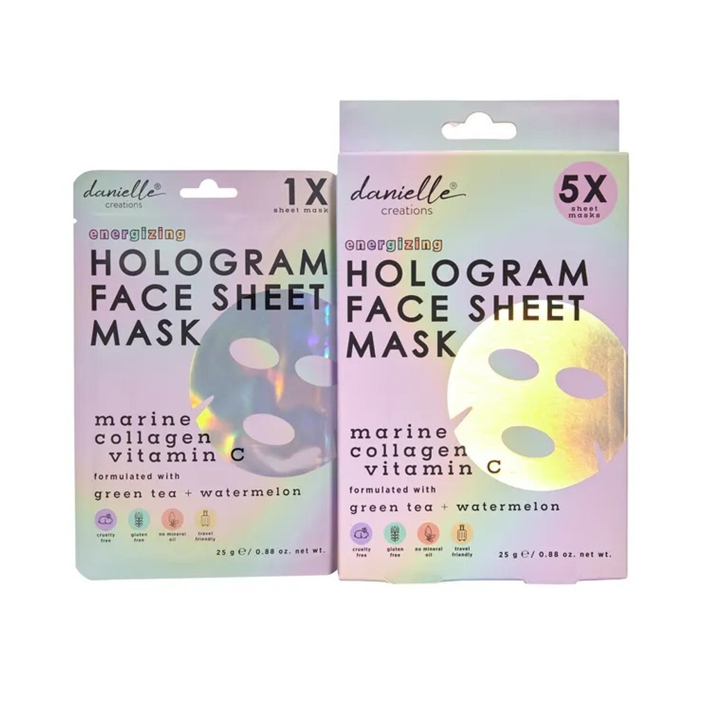 Danielle Creations Hologram Energising Collagen & Vitamin C Face Sheet Masks (5)
