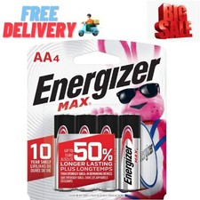 Energizer, MAX AA Batteries, Double A Alkaline Batteries, 4-Pack NEW