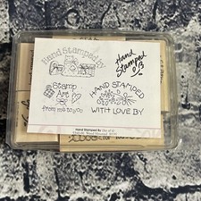 Stampin Up HAND STAMPED BY ... 4 Wood Block Stamp Set Crafting 2 Additional