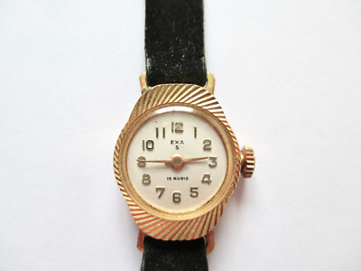 Montre Femme EXA Suisse - 15 Rubis - Boîtier Plaqué Or - Mécanique à Remontage Manuel - Occasion