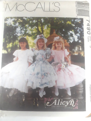 Dress Princess Party Flower Girl Size 3 McCalls 7490 Sewing Pattern Alicyn