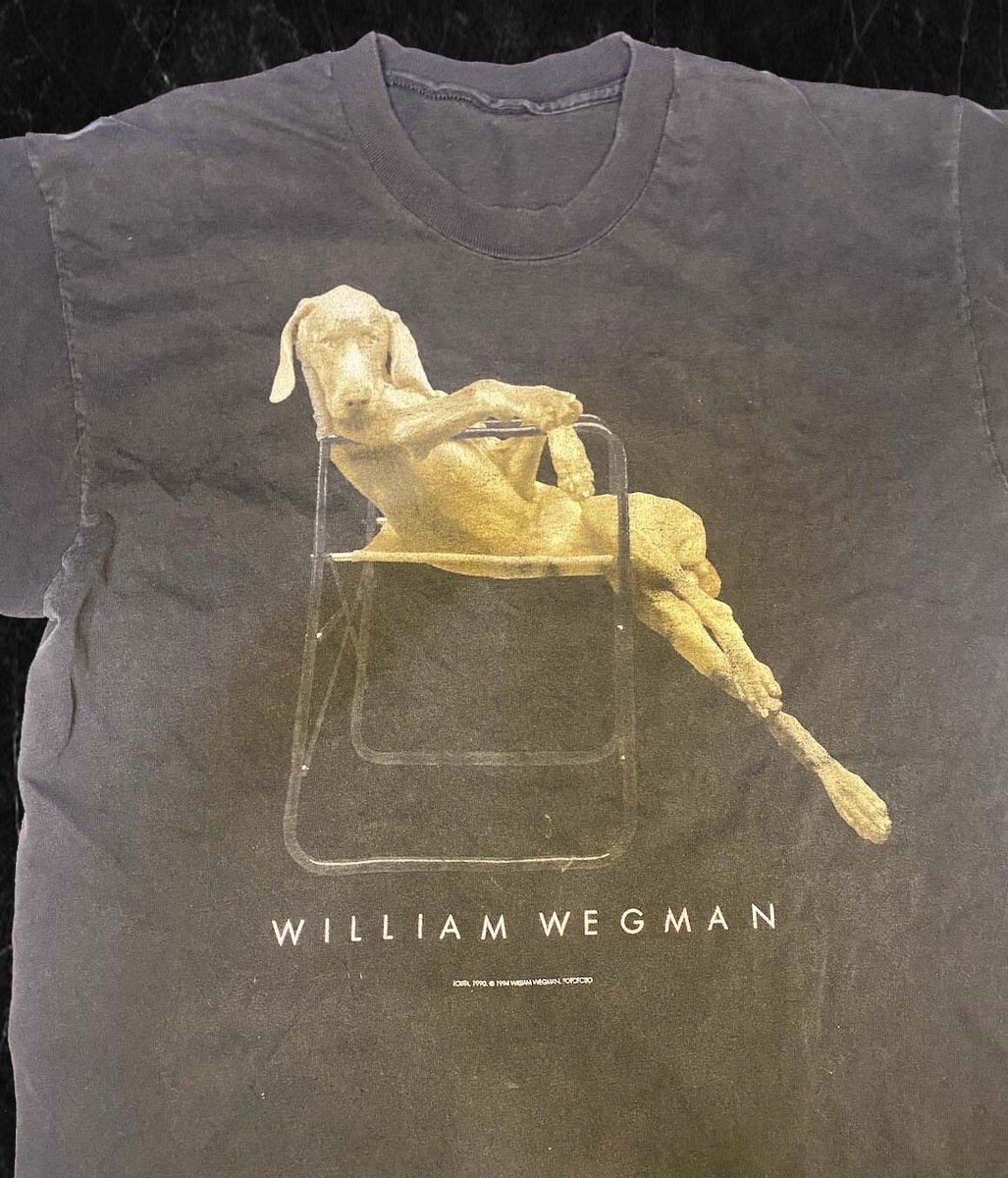 90s William Wegman　アート　アニマル　Tシャツ 古着 90s USA製 WILLIAM WEGMAN 「FRAMED」 アニマル フォト