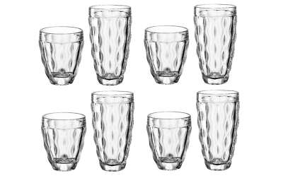 Leonardo BRINDISI Becherset transparent 8-tlg. Klarglas - Neu