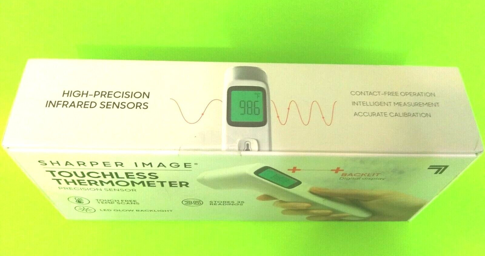 Sharper Digital Touchless Boys Girls White Smart Forehead Thermometer NEW