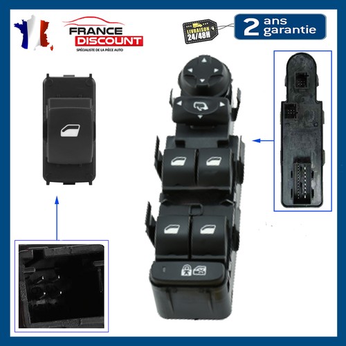 Bouton Lève-Vitre Conducteur Avant Gauche - Compatible Audi A4 (2000-2008) Et SEAT Exeo (2008-2013) - Neuf
