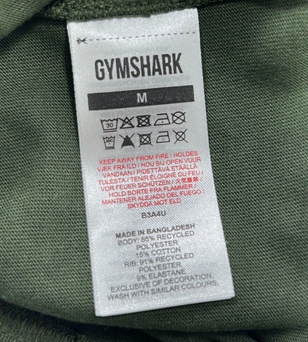 Gymshark T-Shirt Green Long Sleeve Activewear Crew Neck Pullover Womens Size M - Picture 4 of 8