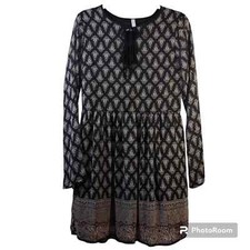 XHILARATION Boho Medallion Border Print Dress Size L