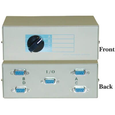 4 PORT ABCD 4 Way Switch Box  DB9 Female - Part #: 40D1-10604