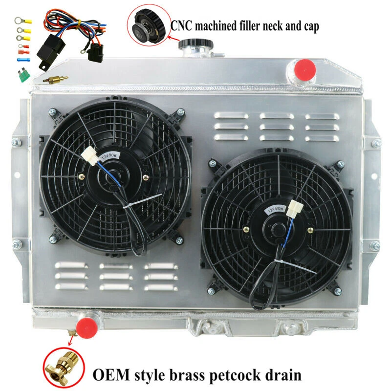 Relé de ventilador de cubierta de radiador de 4 filas para 1968-1974 AMC Ambassador Hornet Rambler AT Foto 2 de 4