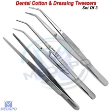 Surgical Tweezers Nursing Thumb Forceps Cotton & Dressing Veterinary Instruments