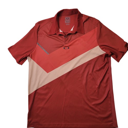 Oakley Golf Poloshirt Athletic Fit Geometrisches Design Herren Größe M