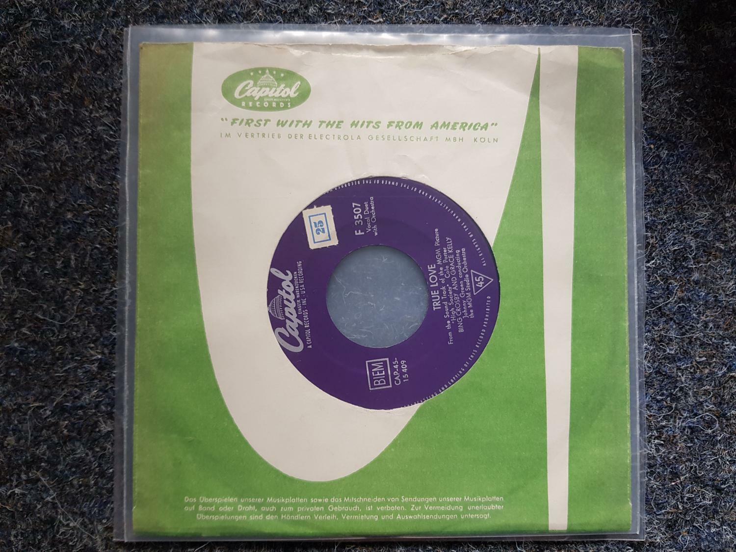 7"" Single Vinyl Bing Crosby & Grace Kelly - True love Germany