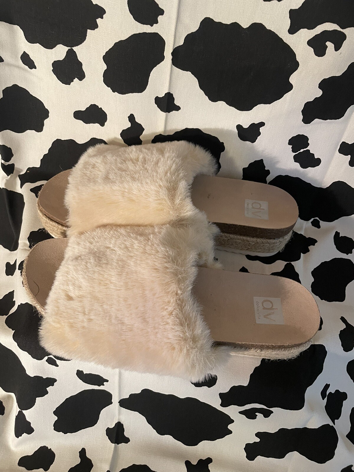 Sandals Dressy Casual Slip On Dolce Vita Soft Faux Fur Platform