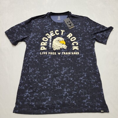 Under Armour Project Rock Men's L Graphic Short Sleeve T-Shirt  Live Free Train