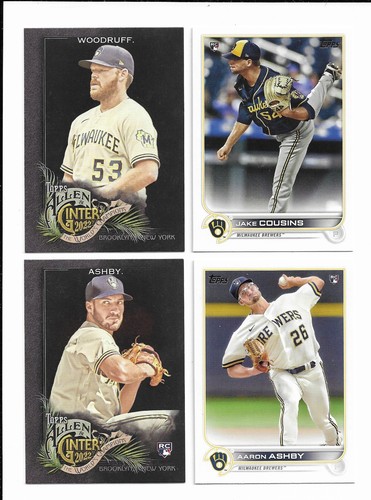 Milwaukee Brewers 4 cards- Aaron Ashby, Brandon Woodruff, Jake Cousins