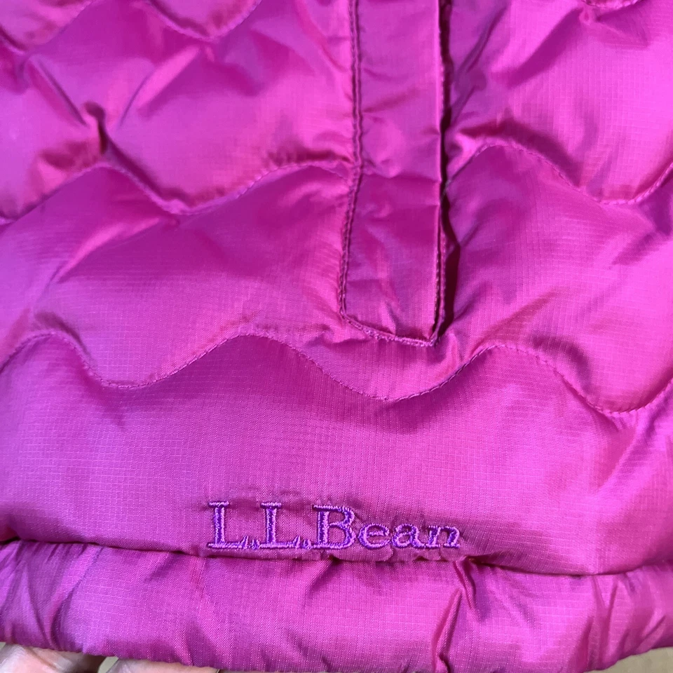 L.L. Bean Jacket Girls Magenta Pink Down Puffer Large 14-16 Downtex READ - Image 3 of 4