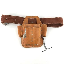 Action Leathercraft Professional Tool Pouch LP 403 With 4 Pockets & Belt USA