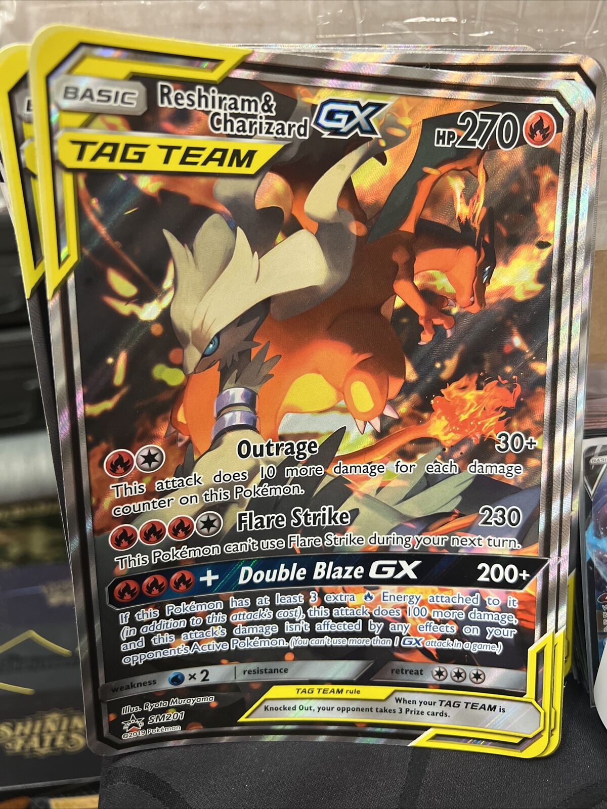 Reshiram & Charizard GX - SM201 - Alternate Art Promo