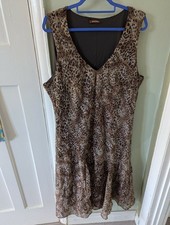 Savoir Ladies Classic Chiffon Leopard Print Maxi Dress Size 24 #15b