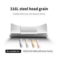 2 pcs 316L Steel End Link Fits Rolex Skydweller Rubber Leather Watch Straps