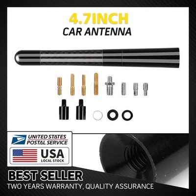 AM/FM Antenna Mast Universal Car 4.7'' Black Carbon fiber style Cool Accessory