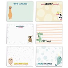 Pun Sticky Note Pads / 4" x 3" Clever Sticky Notes/Set of 6 Pads / Cute Animal