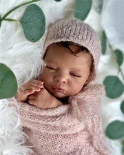 Realistic Black Reborn Baby Dolls 19" Cloth Body Sleeping Real Life Toddler Gift