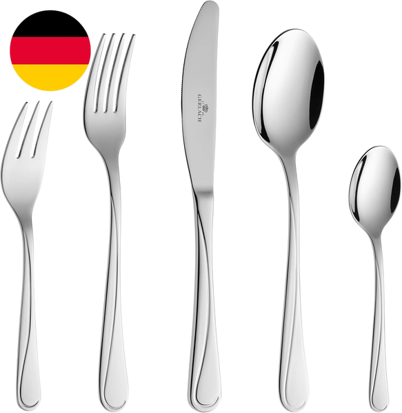 Gerlach 1760 Besteck Set Edelstahl 6 Personen 30 Teilig Besteckset SpüLmaschinen-image